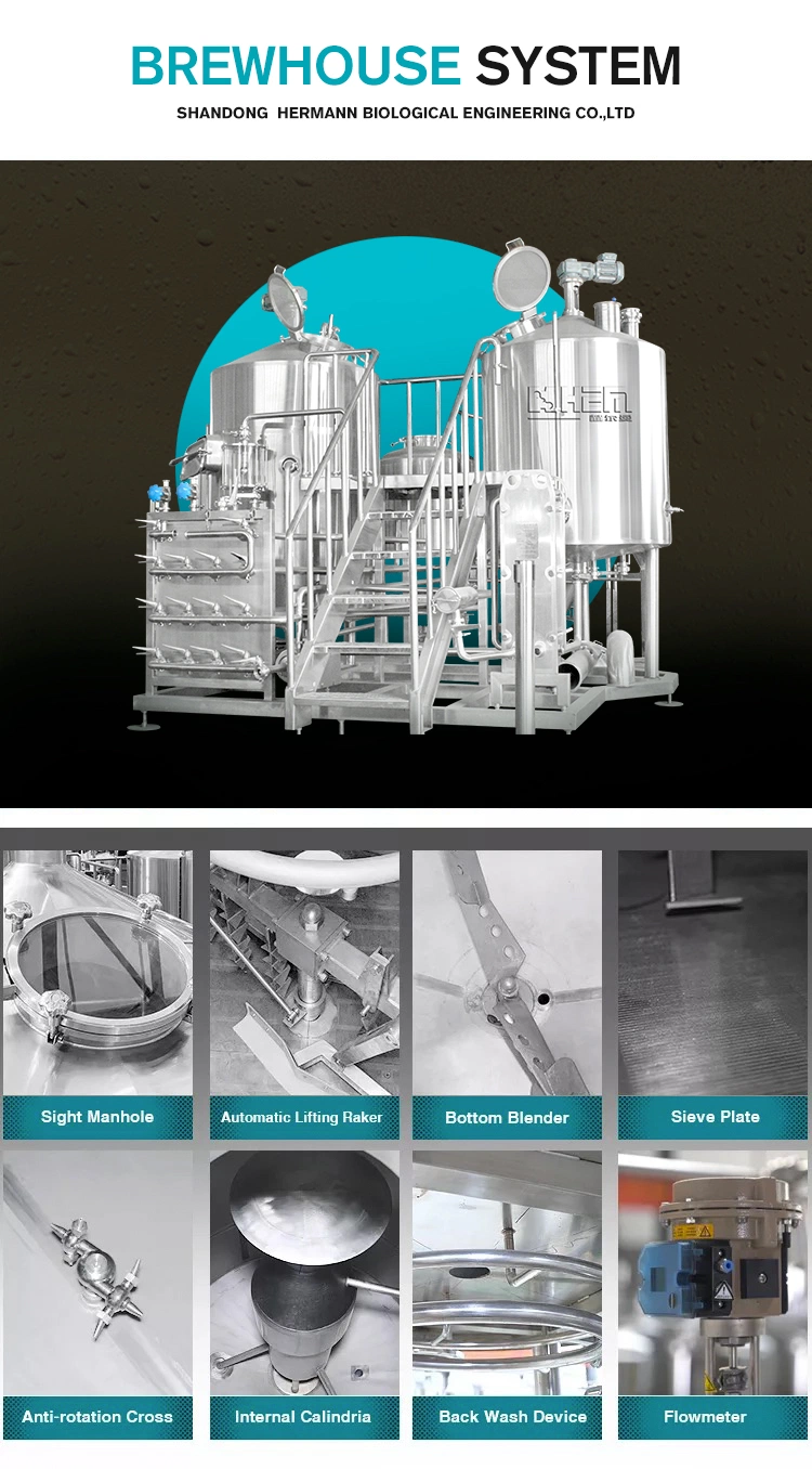 Turnkey Beer Brewing Equipment for Sale 1000L 2000L 3000L 4000L 5000L Brewhouse System for Nano Pubs.